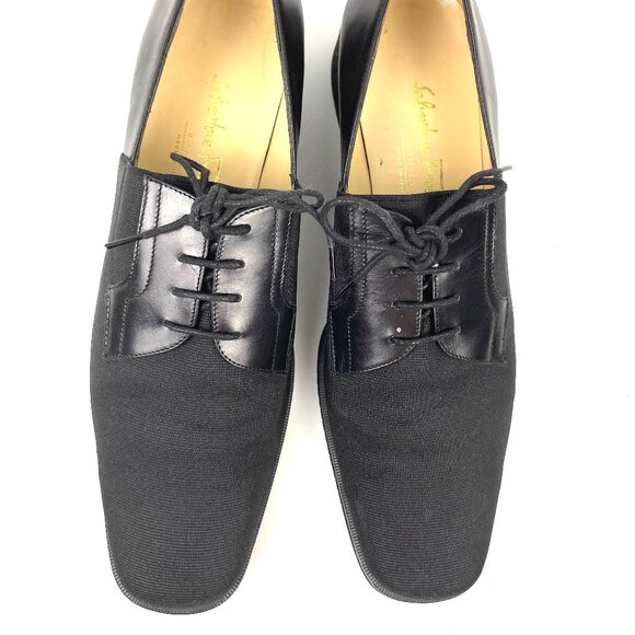 Salvatore Ferragamo Women's Loafers Leather/Fabric Black DP5032B Size 9B - Picture 3 of 13